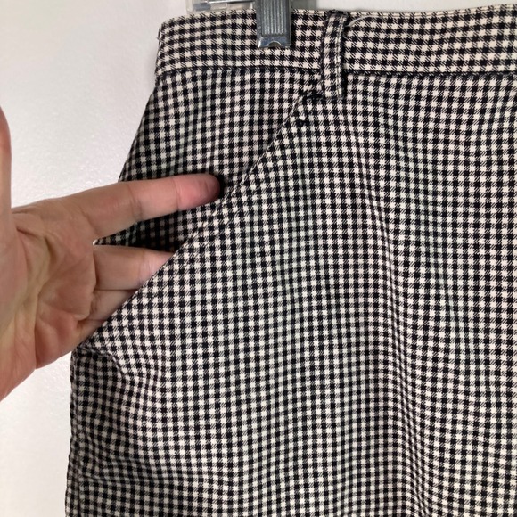 Womens Vintage Susan Bristol Gingham Maxi Skirt 10 Black White Cotton Back Zip - Picture 4 of 8